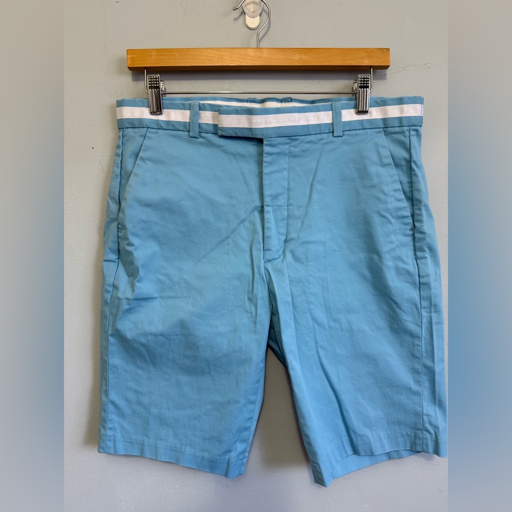G/FORE Light Blue Men's Shorts with White Waistband Trim